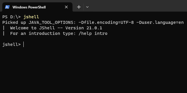 Information of JShell Information of JShell